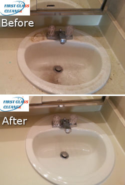 Sink Before and After Cleaning